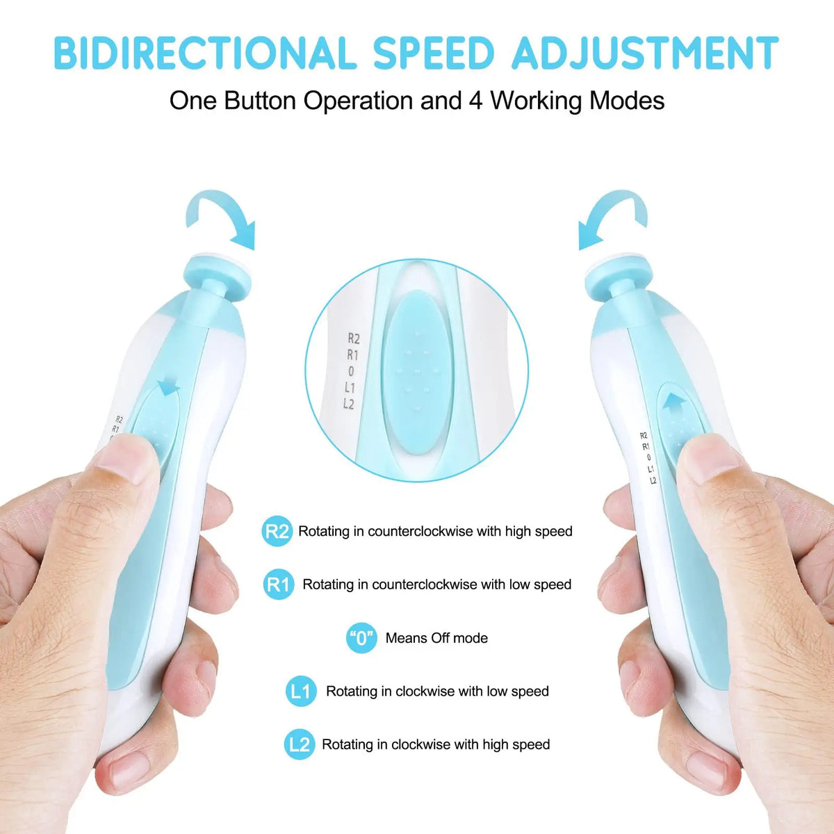 Baby Electric Nail Trimmer Kid Nail Polisher Tool Baby - material close-up