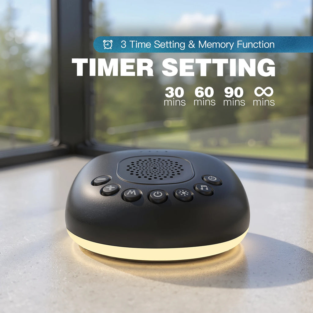 Portable White Noise Machine 20 Sounds RGB Night Light