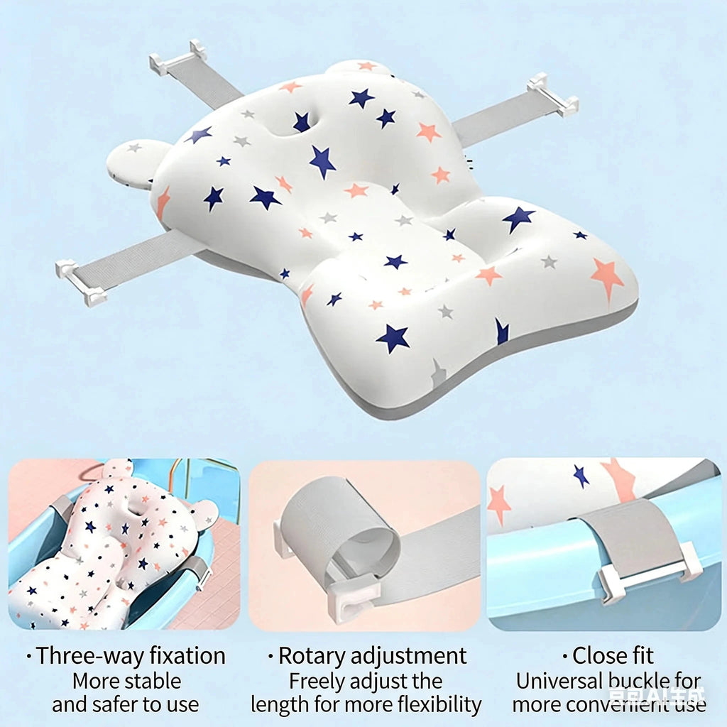 Baby Bathtub Pad Ajustable Bath Support Seat Mat Shower - size reference