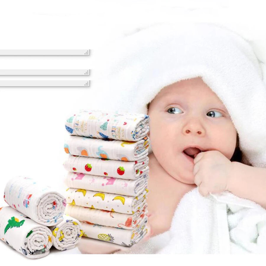 4-Layer Gauze Infant Washcloth Baby Bath Towel Newborn - material close-up