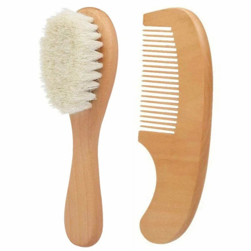 1 2 4pcs Baby Hair Brush Comb Set Newborn Wood Comb