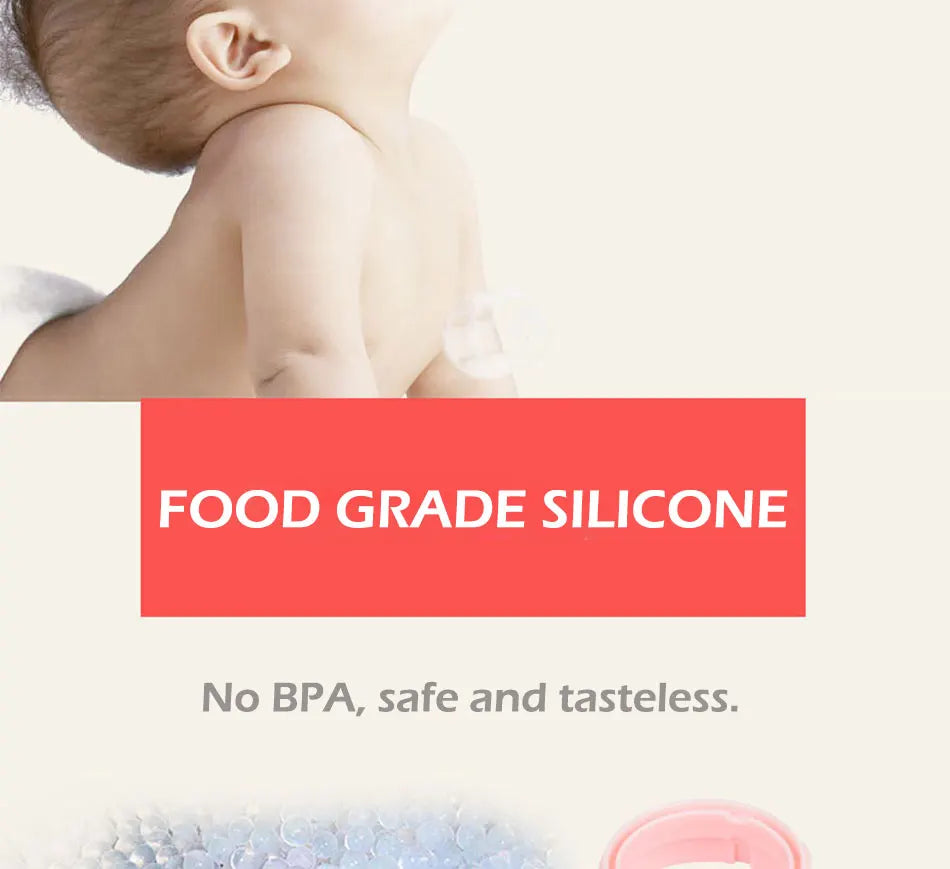 Baby Feeding Bottle Dolphin Silicone Rice Cereal Spoon - material close-up