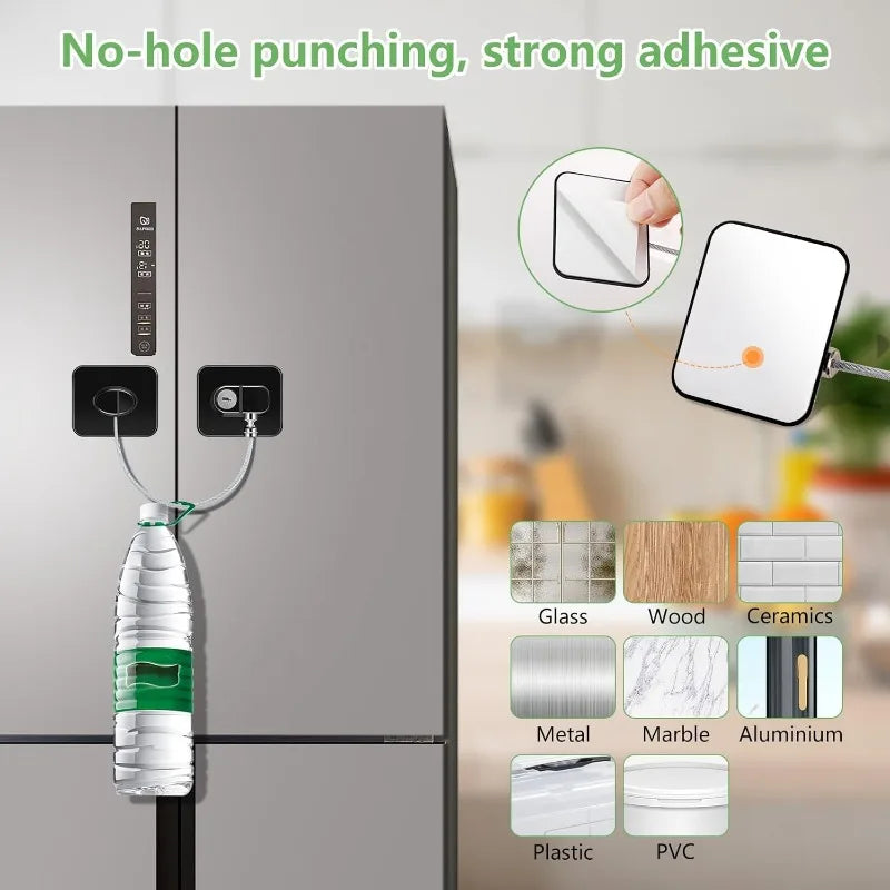 2 4 6Pcs Fridge Cabinet Locks Kids Keys Self Adhesive - feature close-up