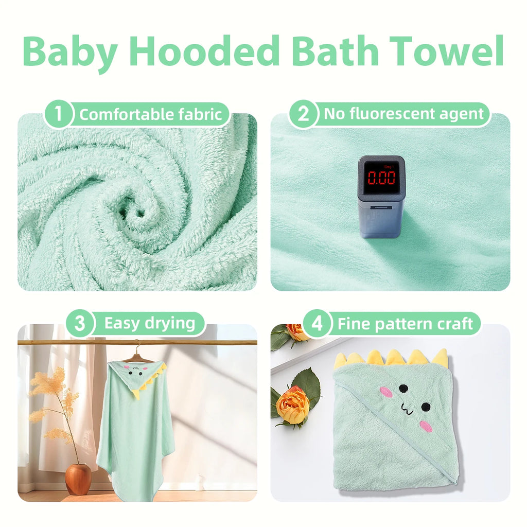 2PCS/Set Hooded Baby Towels - size reference