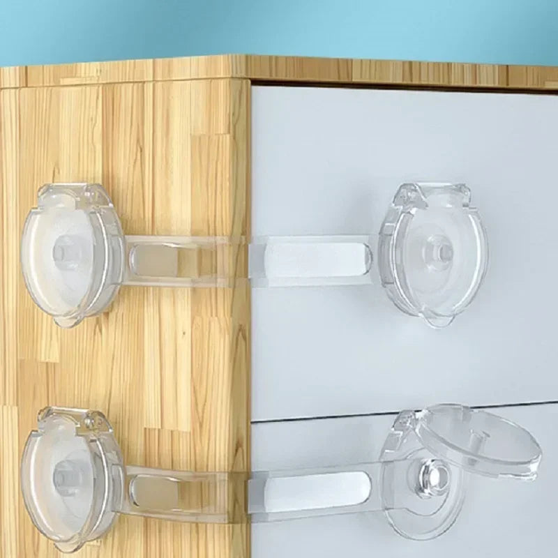 Transparent Adjustable Child Safety Cabinet Locks - top-down view
