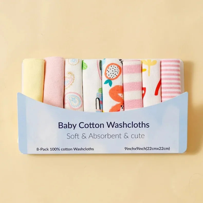 5 8 Pcs Cotton Newborn Baby Towels Set Saliva Towel