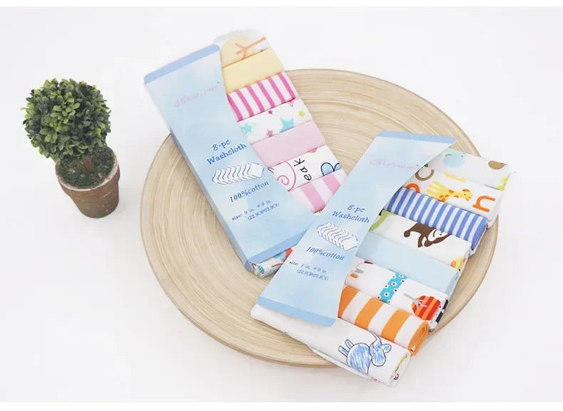 5 8 Pcs Cotton Newborn Baby Towels Set Saliva Towel