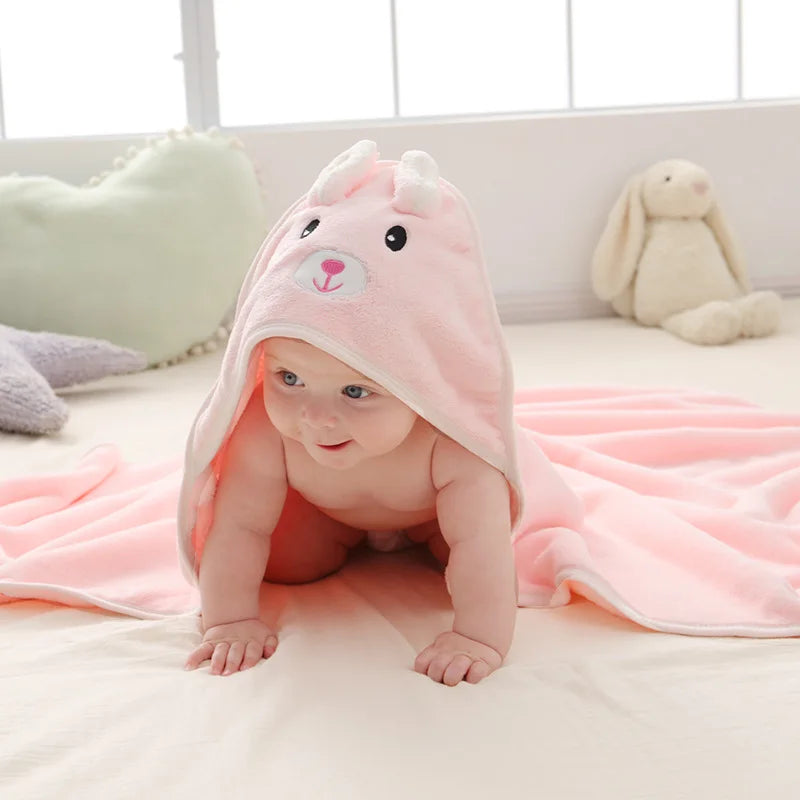 Cartoon Baby Bath Towels Soft Newborn Hooded Towel