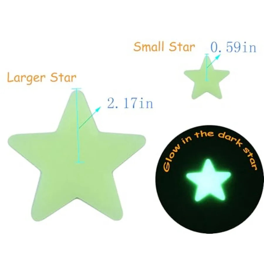 200PCS 2 Glow Dark Luminous Stars Fluorescent - feature close-up