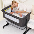 Baby Bedside Bassinet 3-in-1 Baby Crib Headboard Bed