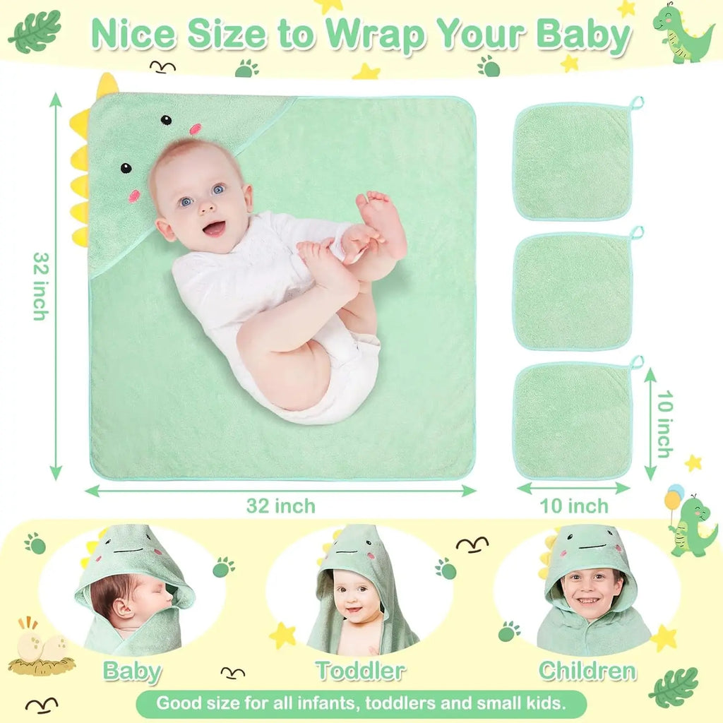 2PCS/Set Hooded Baby Towels - top-down view