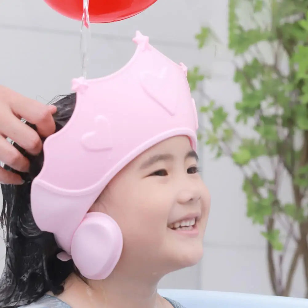 Children Shampoo Cap Adjustable Size Crown Baby Shower