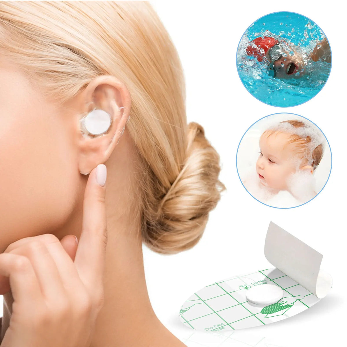 60Pcs Baby Shower Ear Stickers Newborn Baby Shower - top-down view