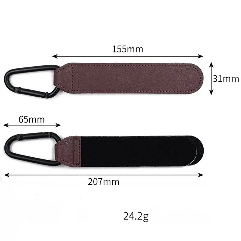 2Pcs Leather Cart Hooks Baby Stroller Hook PU