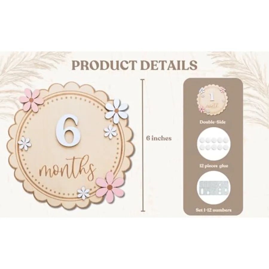 Baby Girl Monthly Milestone Signs - size reference