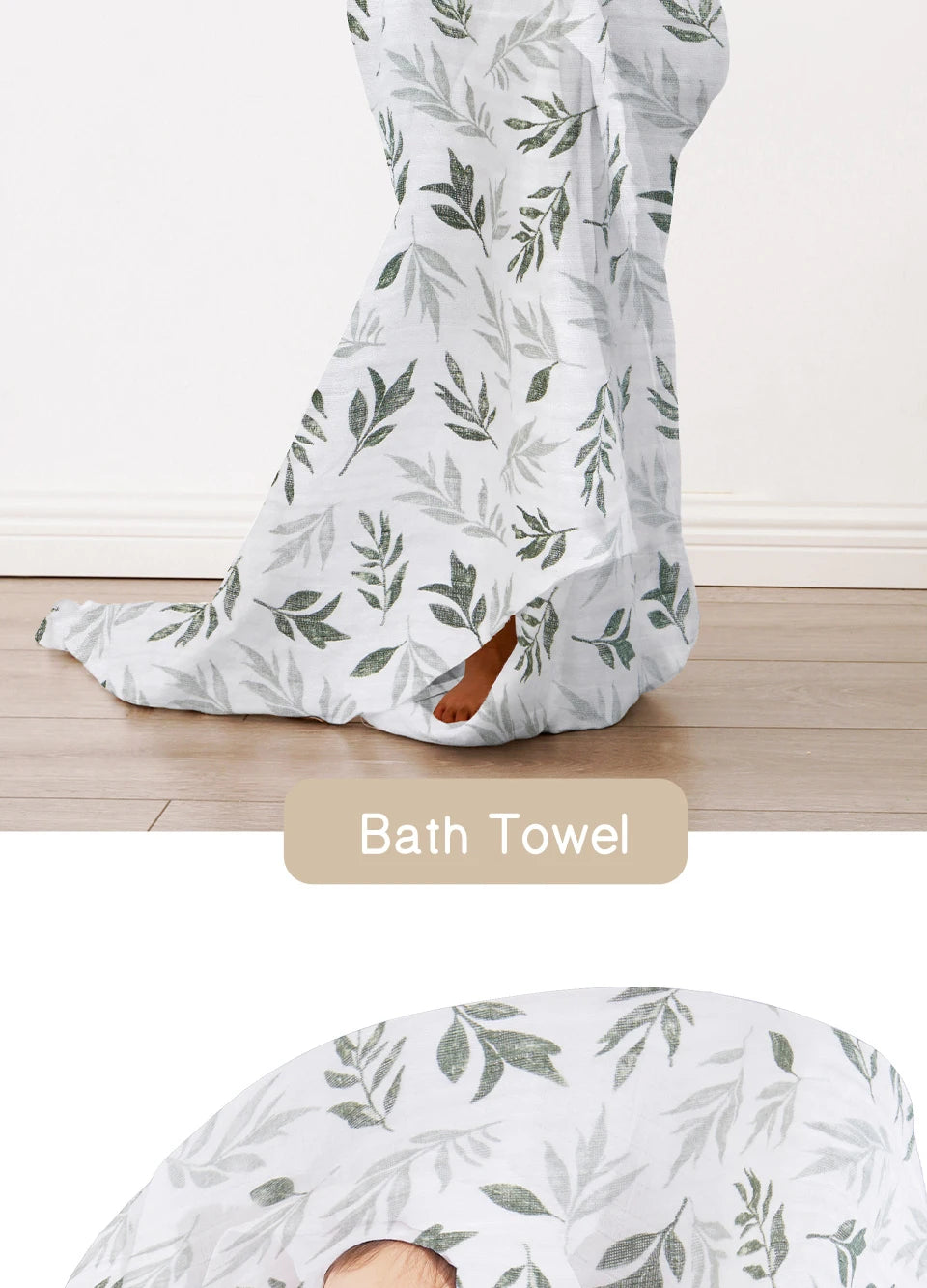 100 Cotton 120 110cm 2 Layers Newborn Baby Bath Towel