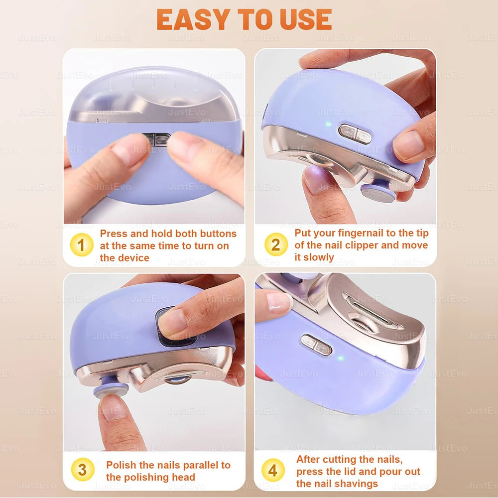 JustEvo Electric Baby Nail Trimmer 3-in-1 Automatic