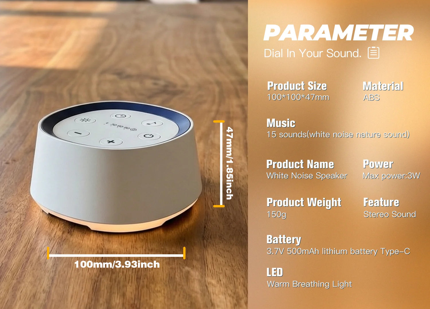 Portable White Noise Machine Adults 30 Soothing Sounds