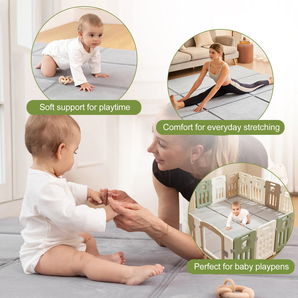 Goyuu Foldable Baby Play Mat for Floor, 50x50 Inch - packaging view