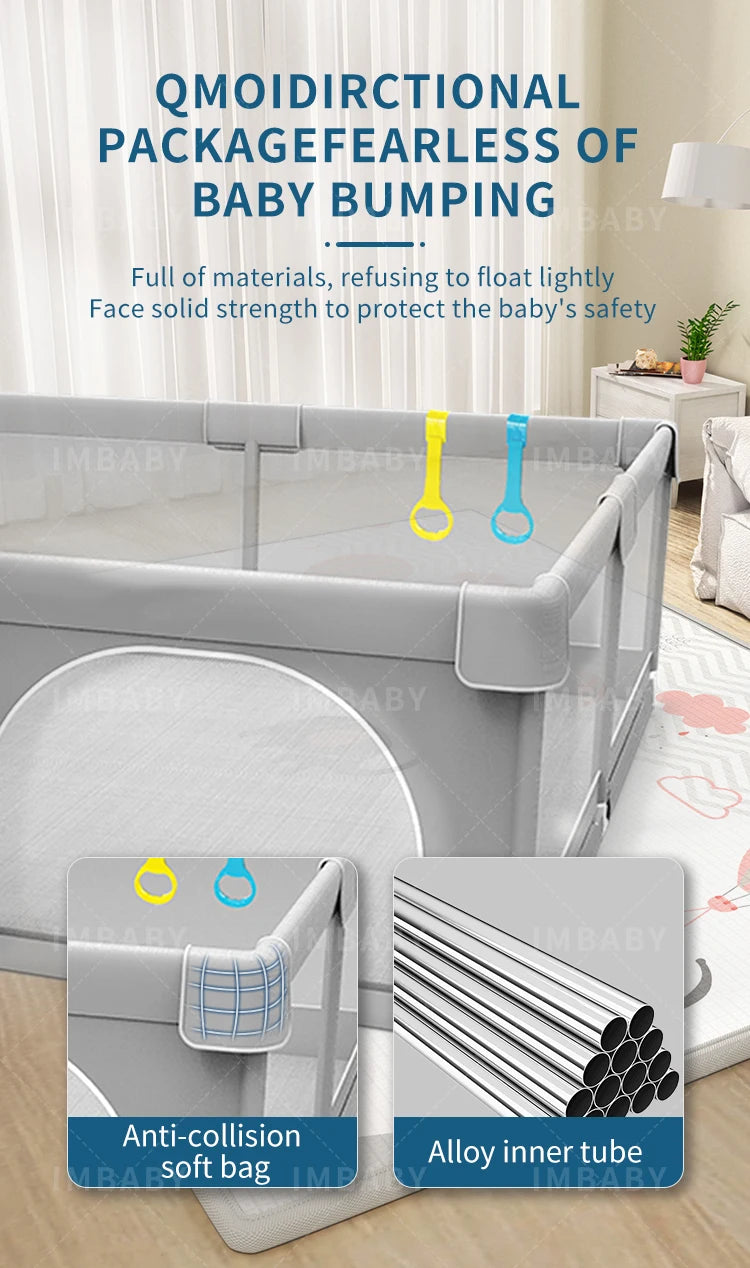 IMBABY Baby Playpens Light Gray Corralito Baby