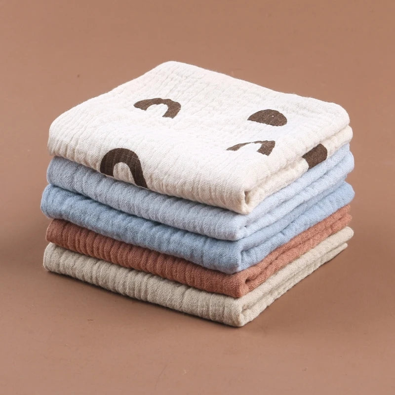 5PCS Soft Absorbent Gauze Cotton Baby Towels Wipe Face