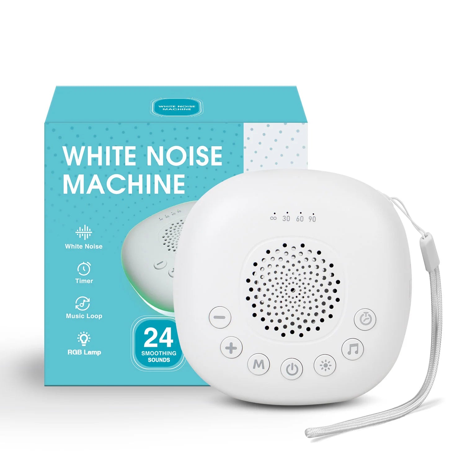 White Noise Sound Machine 24 Soothing Sounds Sleep Aid - front view