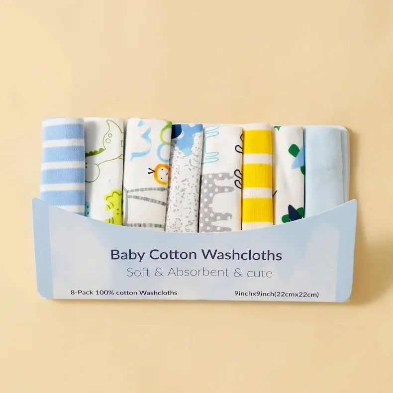 5 8 Pcs Cotton Newborn Baby Towels Set Saliva Towel