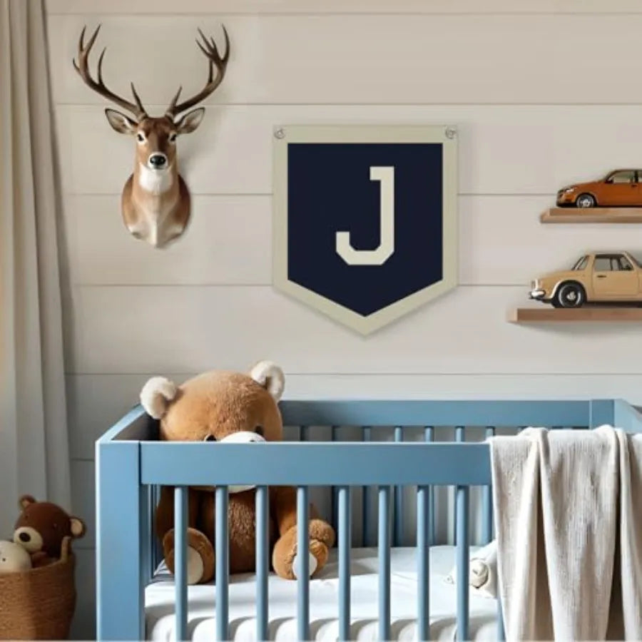 Toddler Boys Room Decor Name Pennant Flag - lifestyle in-use