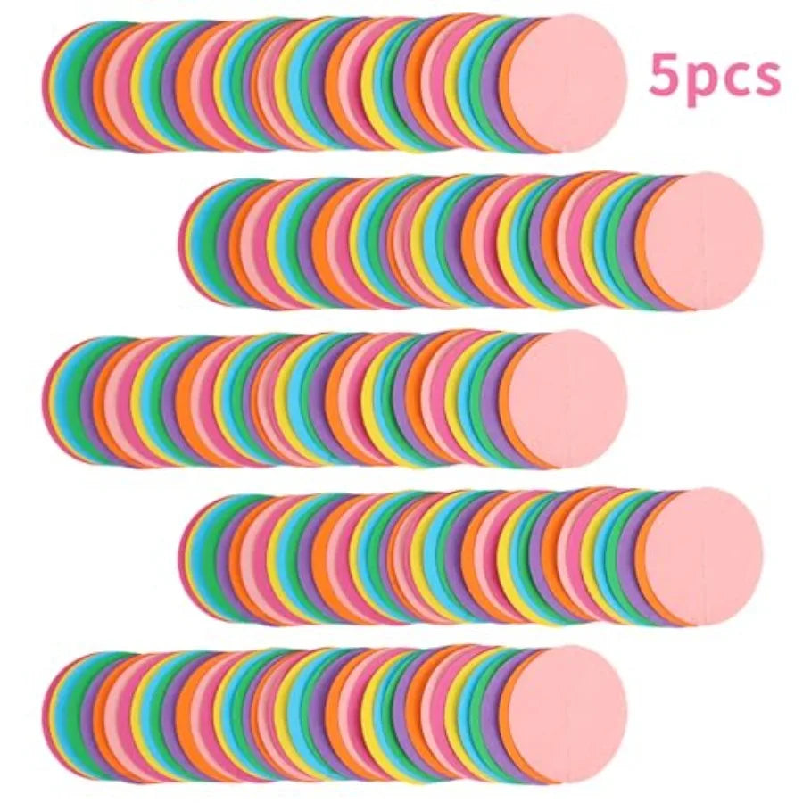 5pcs Colorful Paper Garland Party Decorations Circle - size reference