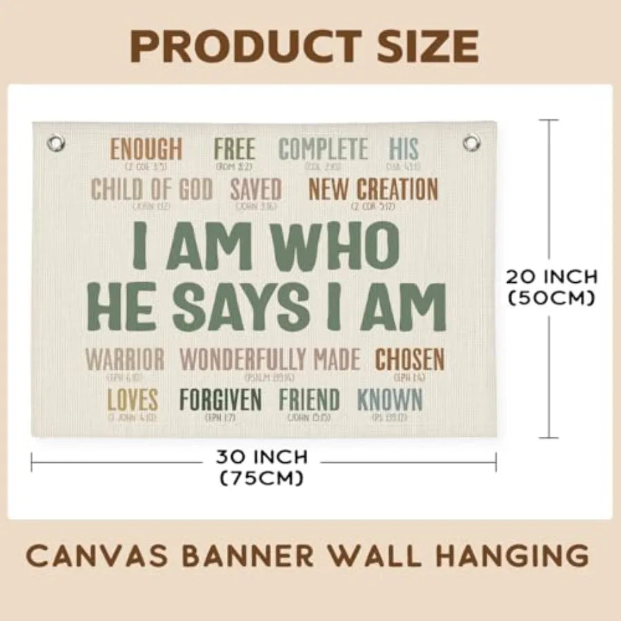 Christian Wall Decor Canvas Banner - detail view
