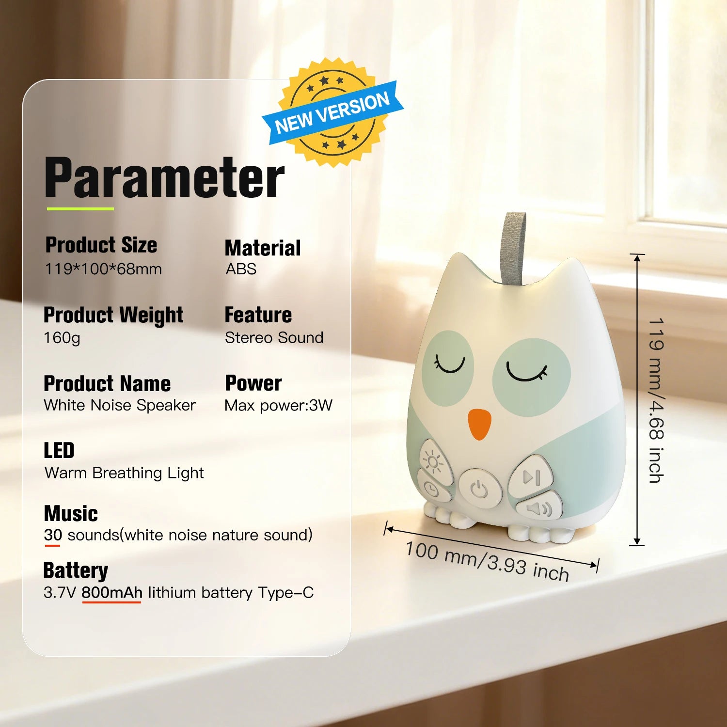 Portable White Noise Sound Machine Baby 30 Soothing