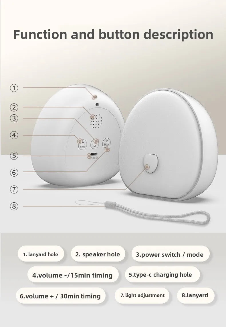 White Noise Sound Machine Portable Baby Sleep Machine