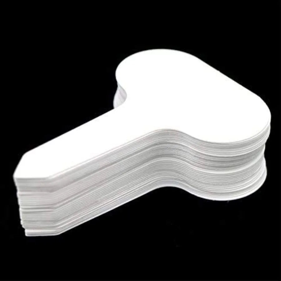 100 Pcs White Plastic Plant Labels Waterproof T-Type - size reference