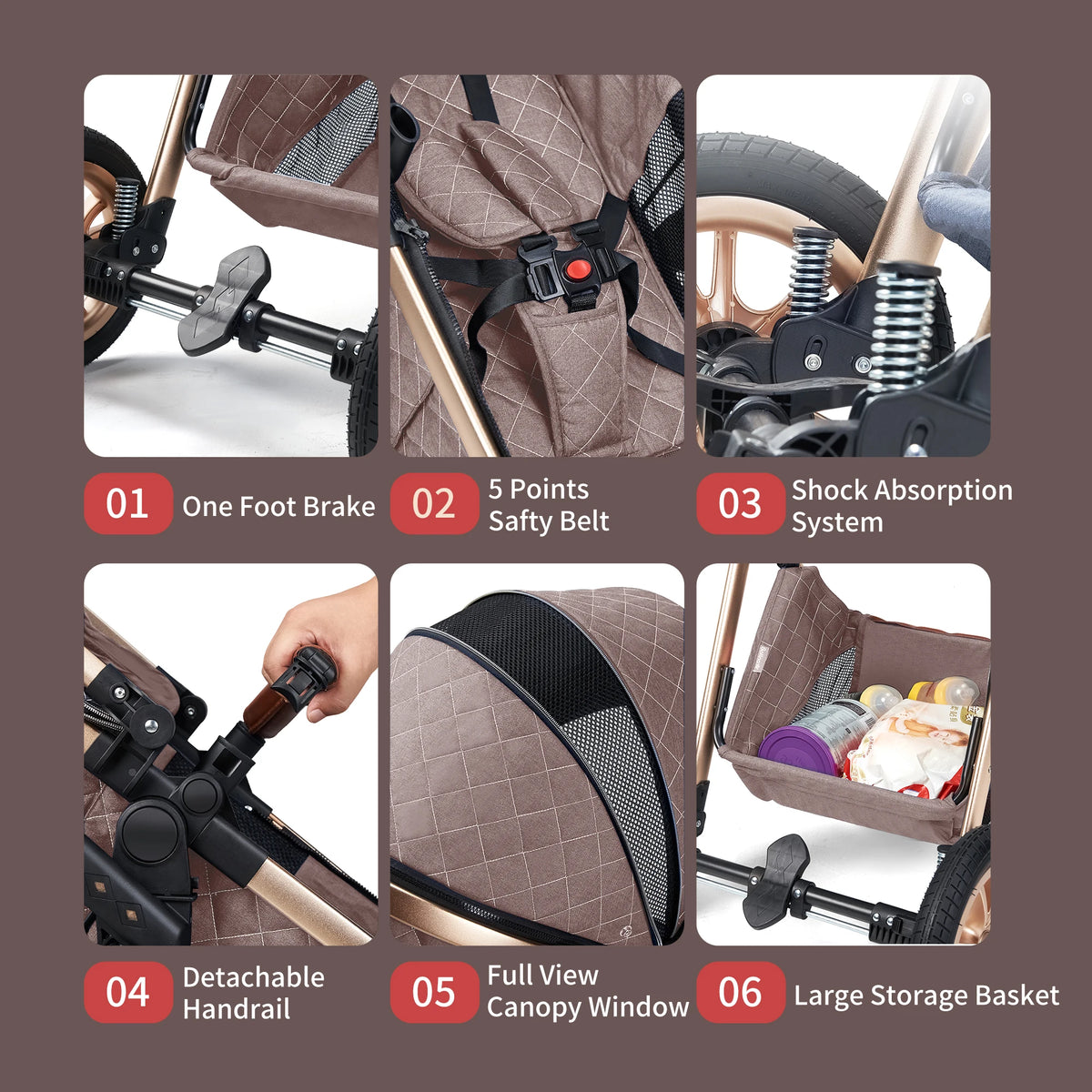 Vista Luxury Convertible Stroller 3-in-1 High Landscape - set overview