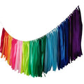 Pastel Rainbow Ribbon Garland 40 inches for Baby Shower - front view