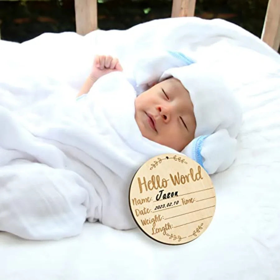 Baby Announcement Sign, 5.9 Inch - set overview