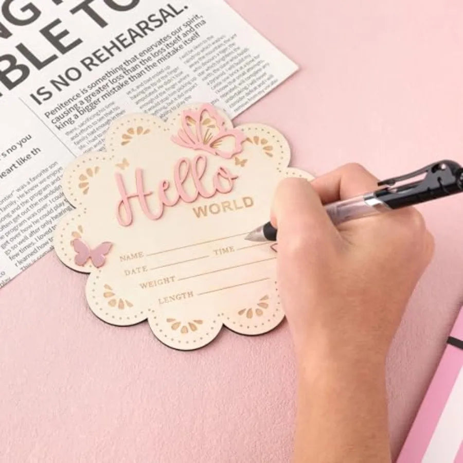 Newborn Announcement Sign, 15.5cm - feature close-up