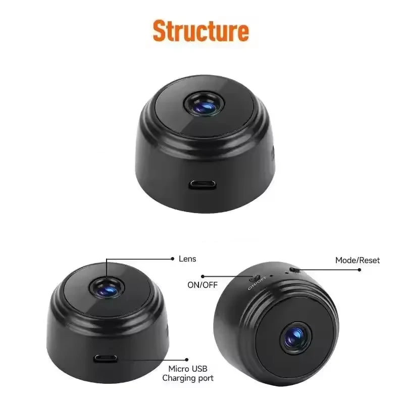 1080P HD Mini WiFi Camera Baby Monitor Indoor Safety - set overview