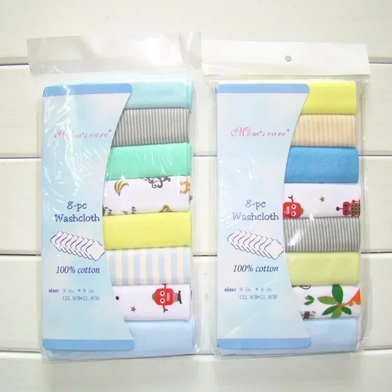 5 8 Pcs Cotton Newborn Baby Towels Set Saliva Towel - detail view