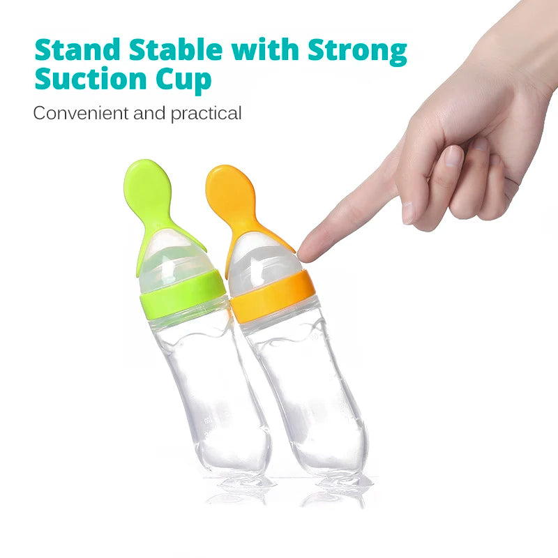 Safe Useful Silicone Baby Bottle Spoon Food Supplement