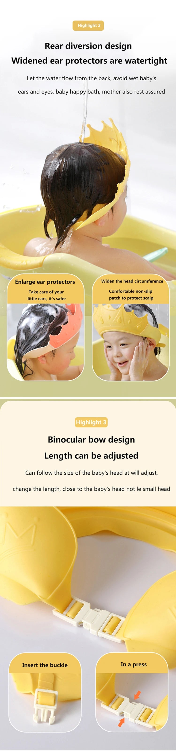 Baby shampoo products ear protection silicone shampoo - top-down view