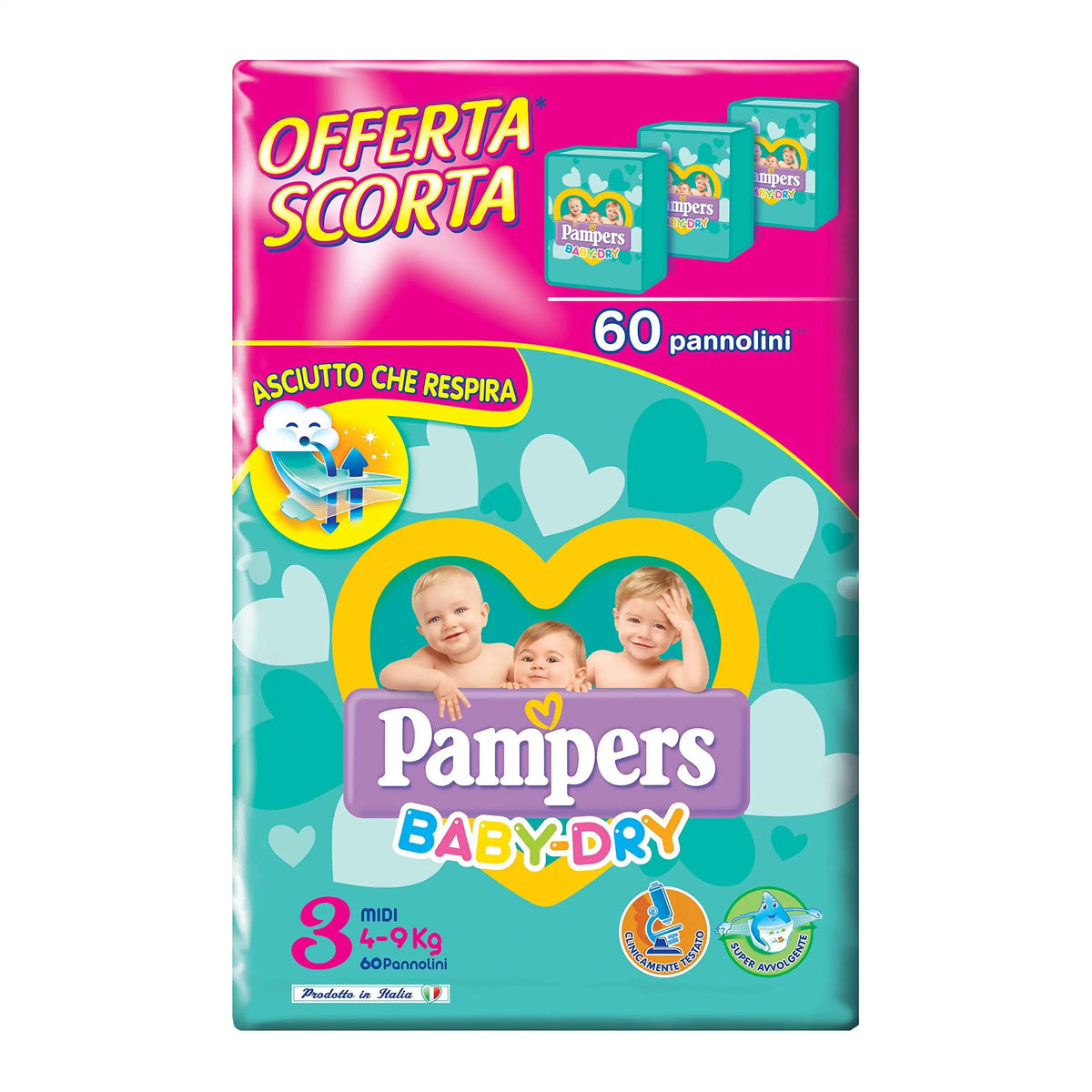 Pampers Baby Dry midi size 3 4-9 kg 60 diapers - main product view