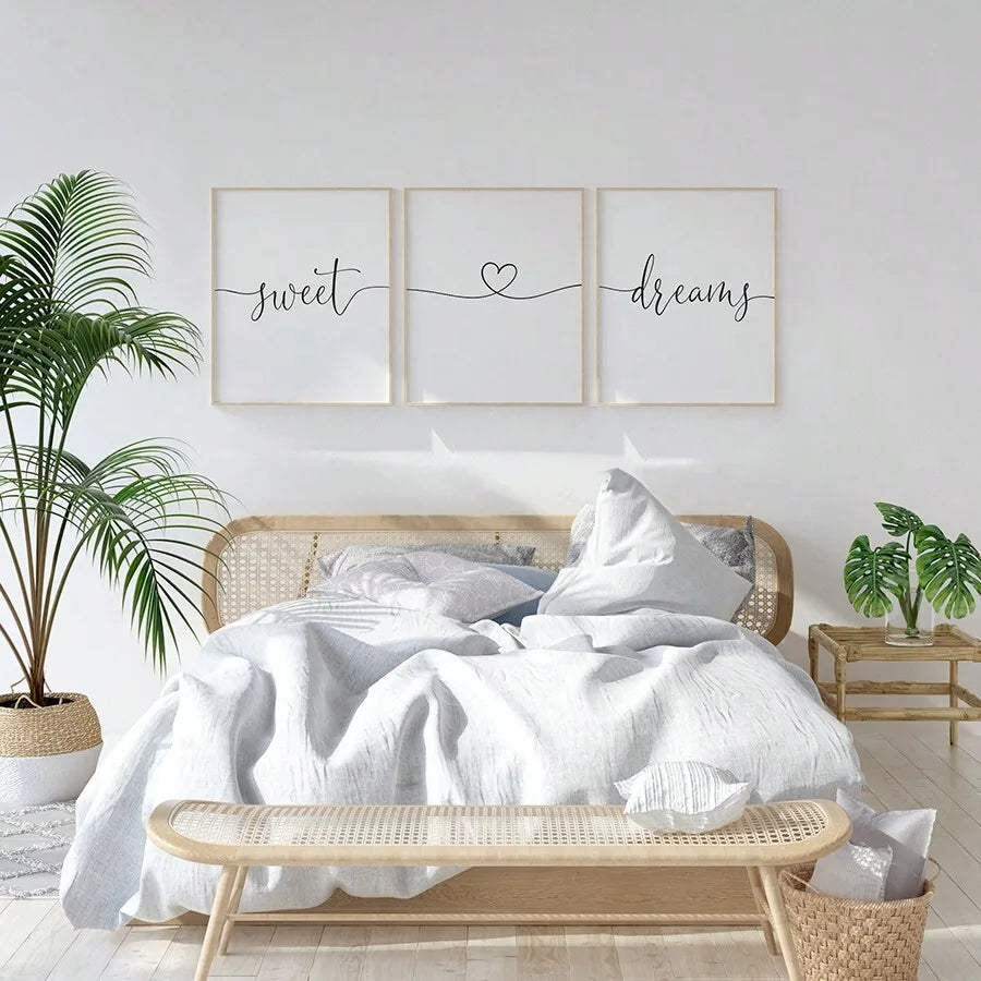 3pcs Sweet Dream Themed Canvas Wall Art - lifestyle in-use
