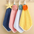 4pcs Coral Fleece Hangable Hand Towels Kids Baby