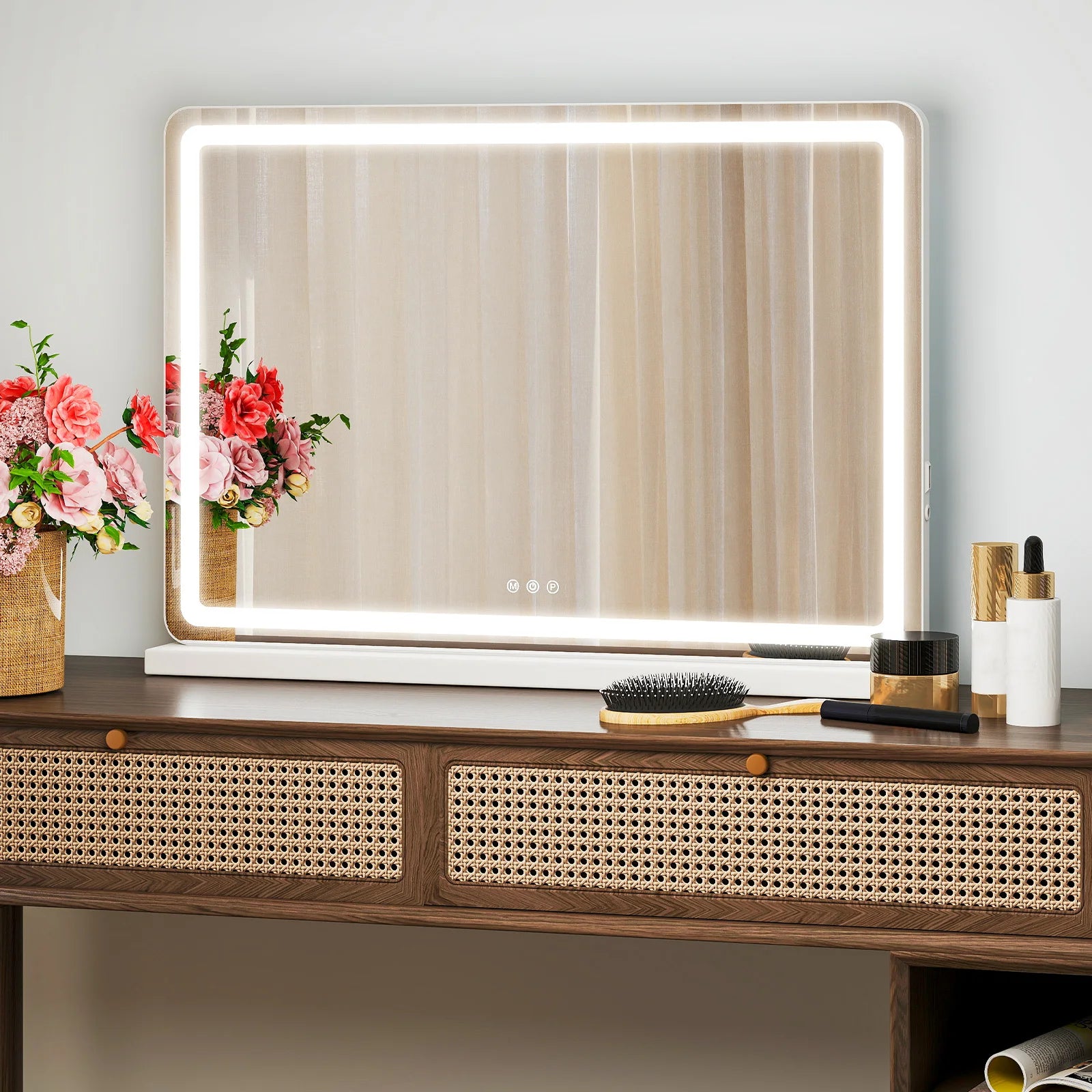 LED Vanity Mirror Lights Aluminum Frame Bathroom Mirror - front view