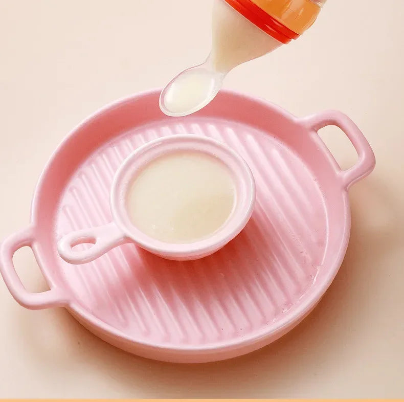 Safe Useful Silicone Baby Bottle Spoon Food Supplement