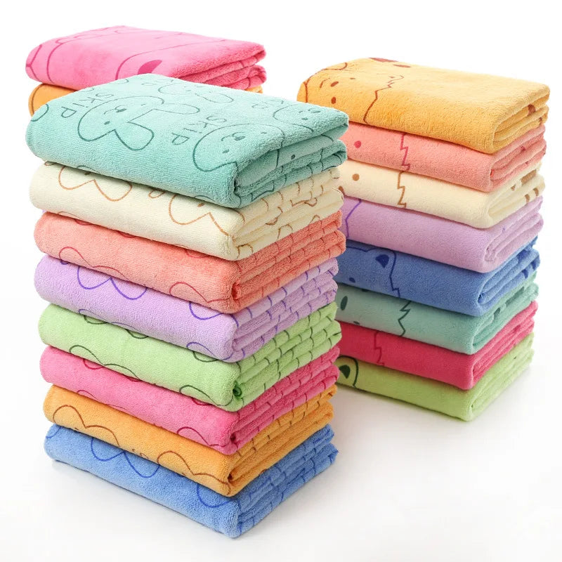 Cartoon print Baby Towel Cute Superfine Fiber Kid Bath, 100 CM - lifestyle in-use