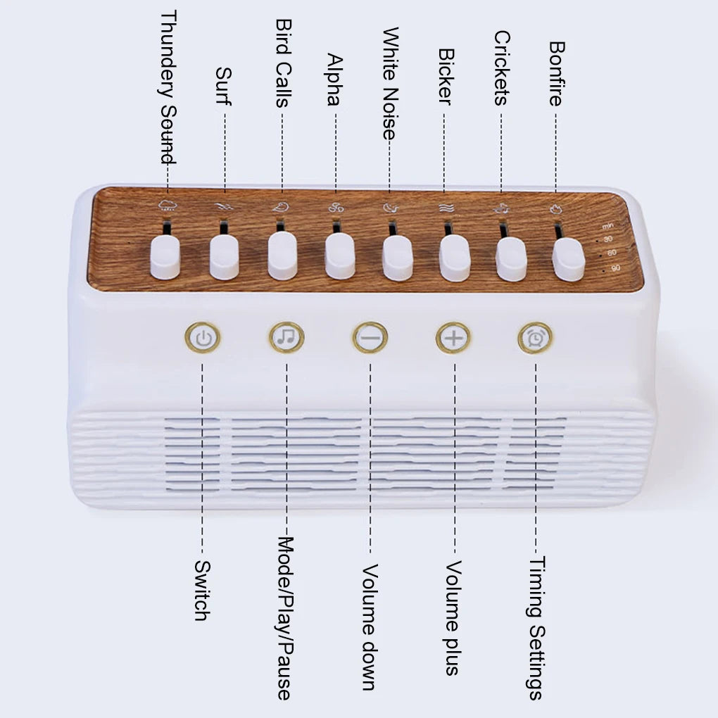 8 Natural Sounds Baby White Noise Sleep Machine - detail view