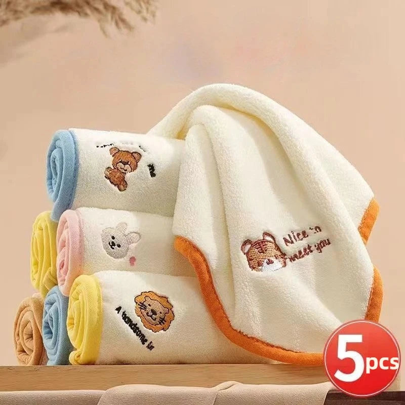 5pcs Baby Face Towels - front view