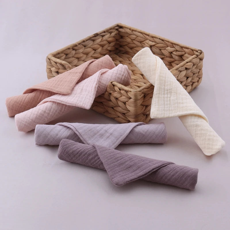 5pcs Set Square Cotton Baby Face Towel Handkerchief